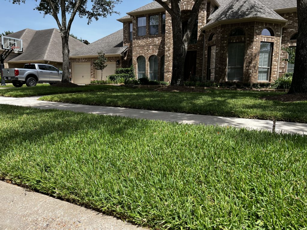 A lush lawn showcasing GreenGate Turf & Pest's Lawn fertilization service in Houston, TX.
