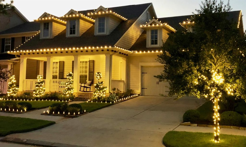 holiday light installation