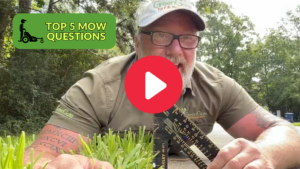 Thumbnail of a professional answering the top 5 questions about mowing in Cypress, TX