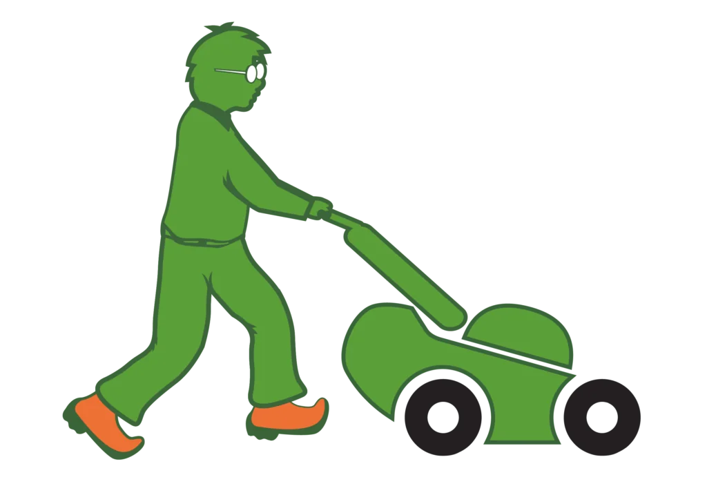 Man mowing a lawn