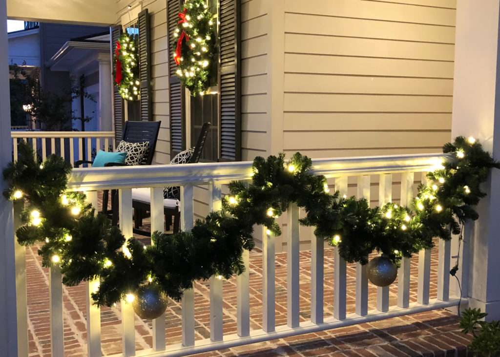 Christmas Lighting of this Modern House Done by Greengate Turf & Pest in Cypress, TX