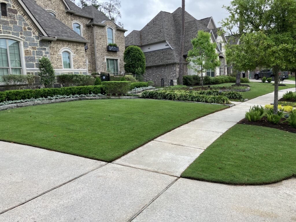 Green, lush lawn with no weeds in pasadena tx